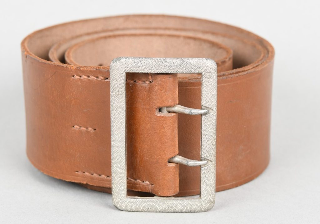 Heer/Political Officers Brown wide leather belt with silver doubbleclaw buckle